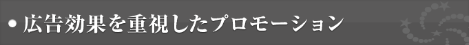 広告効果を重視したプロモーション